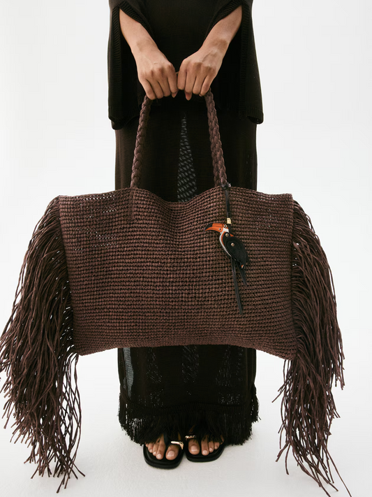 Straw Bag With Fringe