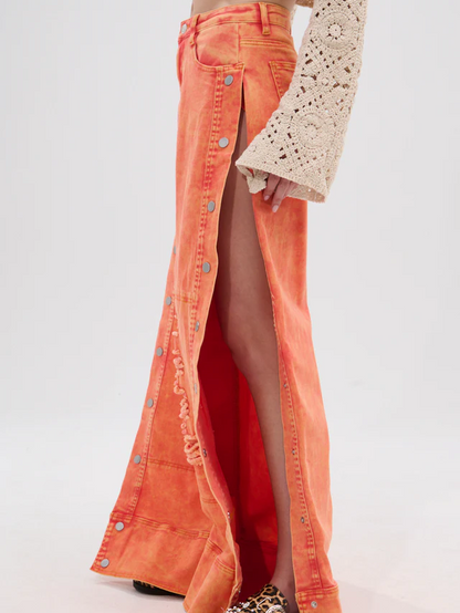 Side Slit Ripped Jeans