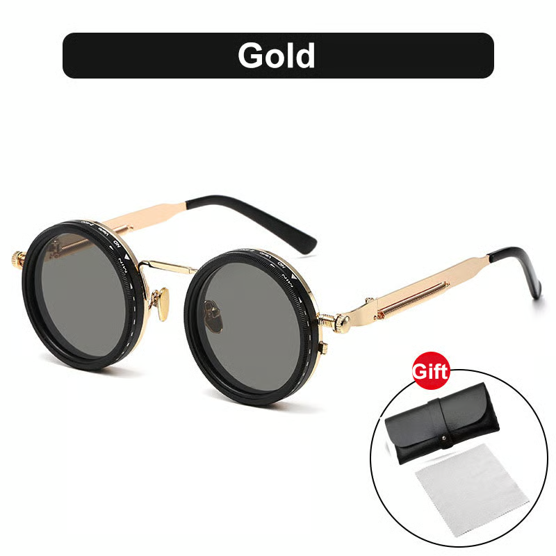 Adjustable Tint Rounded Polarized Lenses Retro Sunglasses