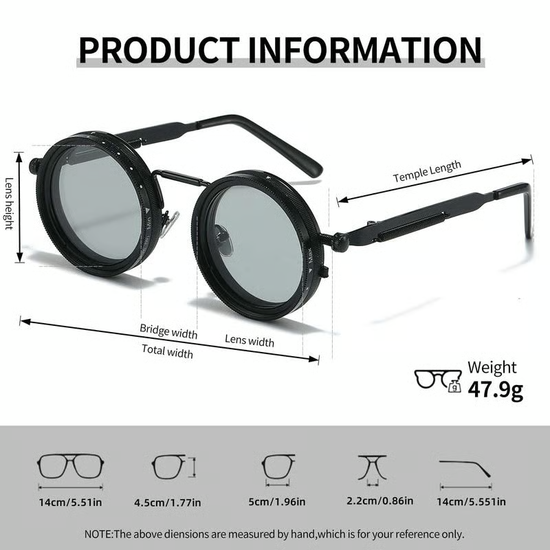 Adjustable Tint Rounded Polarized Lenses Retro Sunglasses