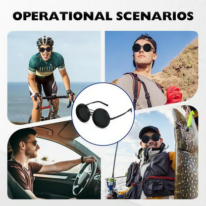 Adjustable Tint Rounded Polarized Lenses Retro Sunglasses