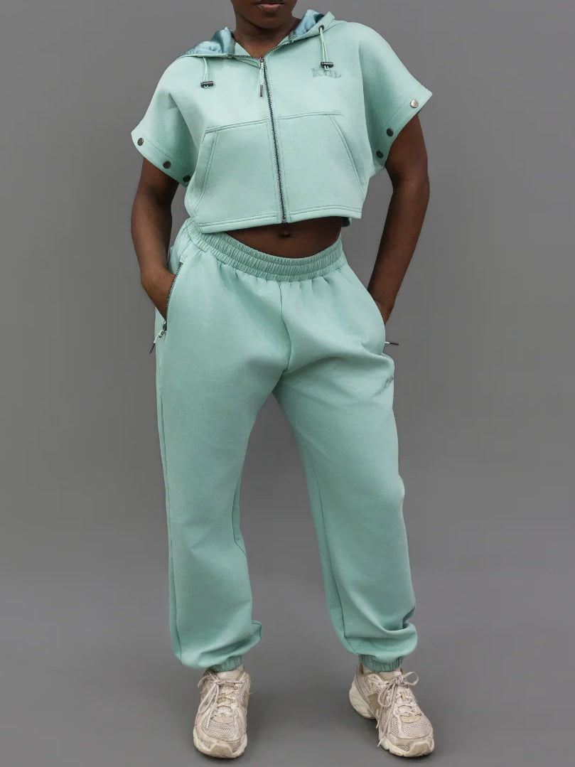 Hooded Detachable Sleeve Pants Suit
