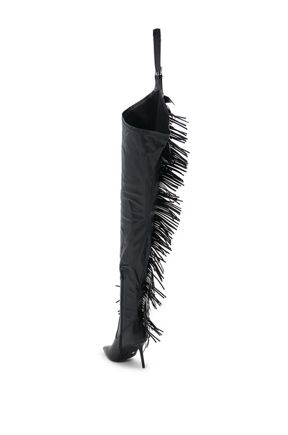 BLACK STILETTO WESTERN CHAP BOOT