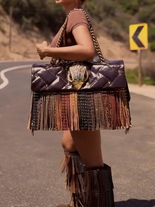 Leather Fringe Shoulder Bag