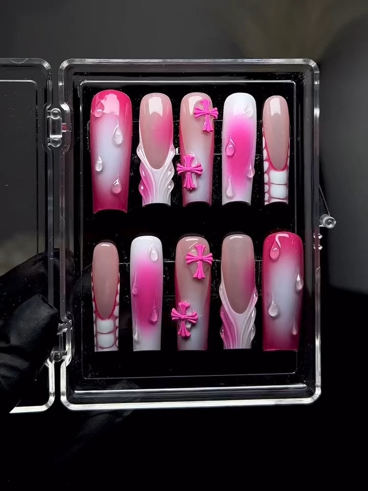Pink Press On Nails