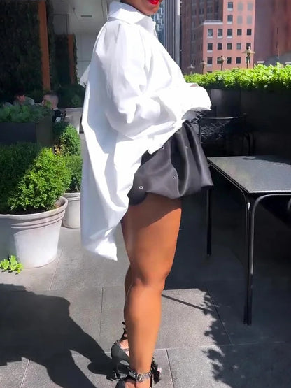 Solid Color Shirt Top