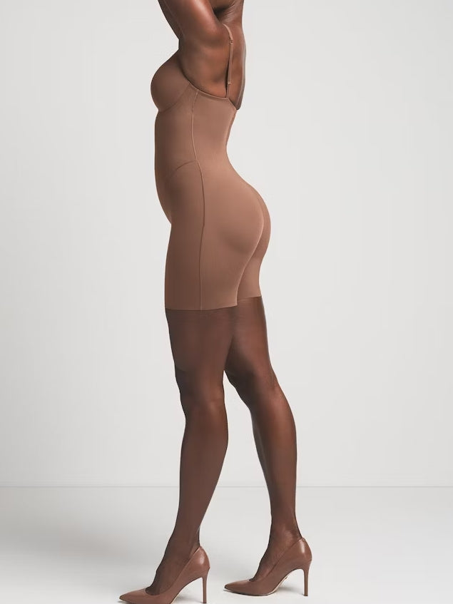 PUSH-UP BUTT ENHANCING PADDED MID THIGH BODYSUIT