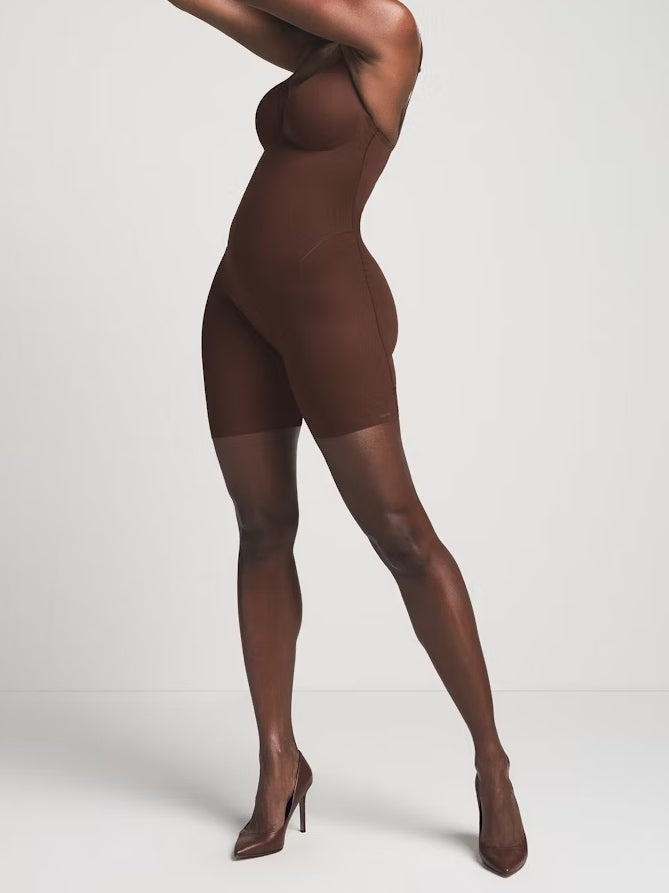 PUSH-UP BUTT ENHANCING PADDED MID THIGH BODYSUIT