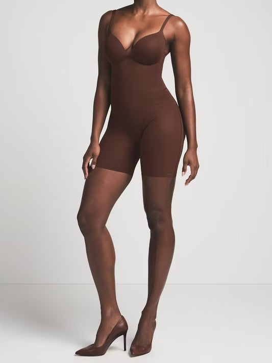 PUSH-UP BUTT ENHANCING PADDED MID THIGH BODYSUIT