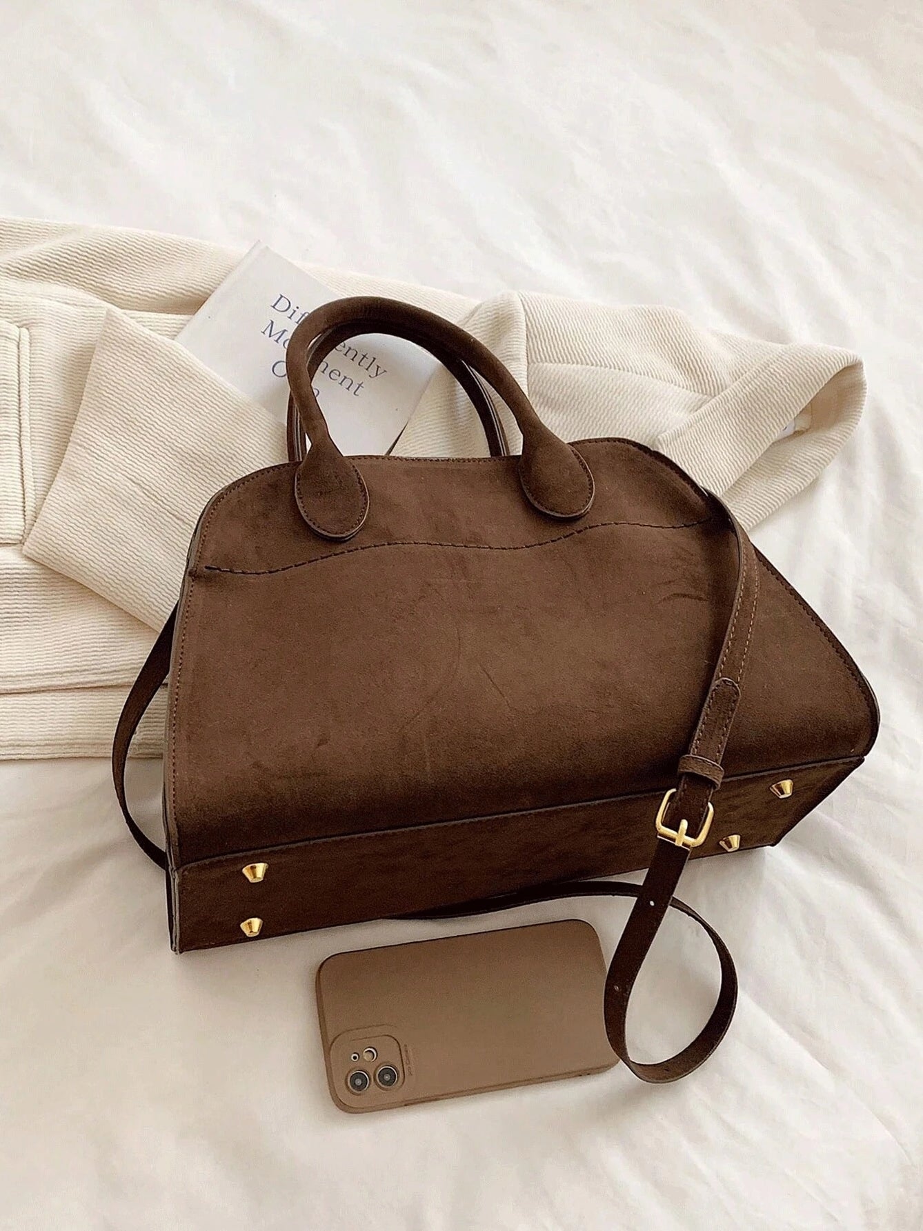 Suede LeatherTote Bag