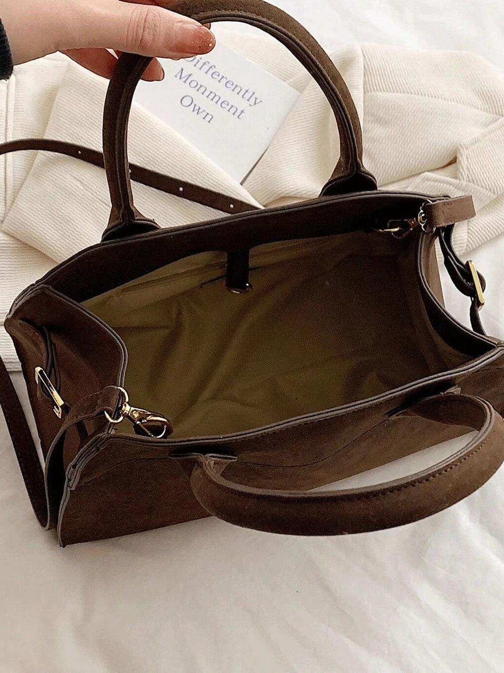 Suede LeatherTote Bag