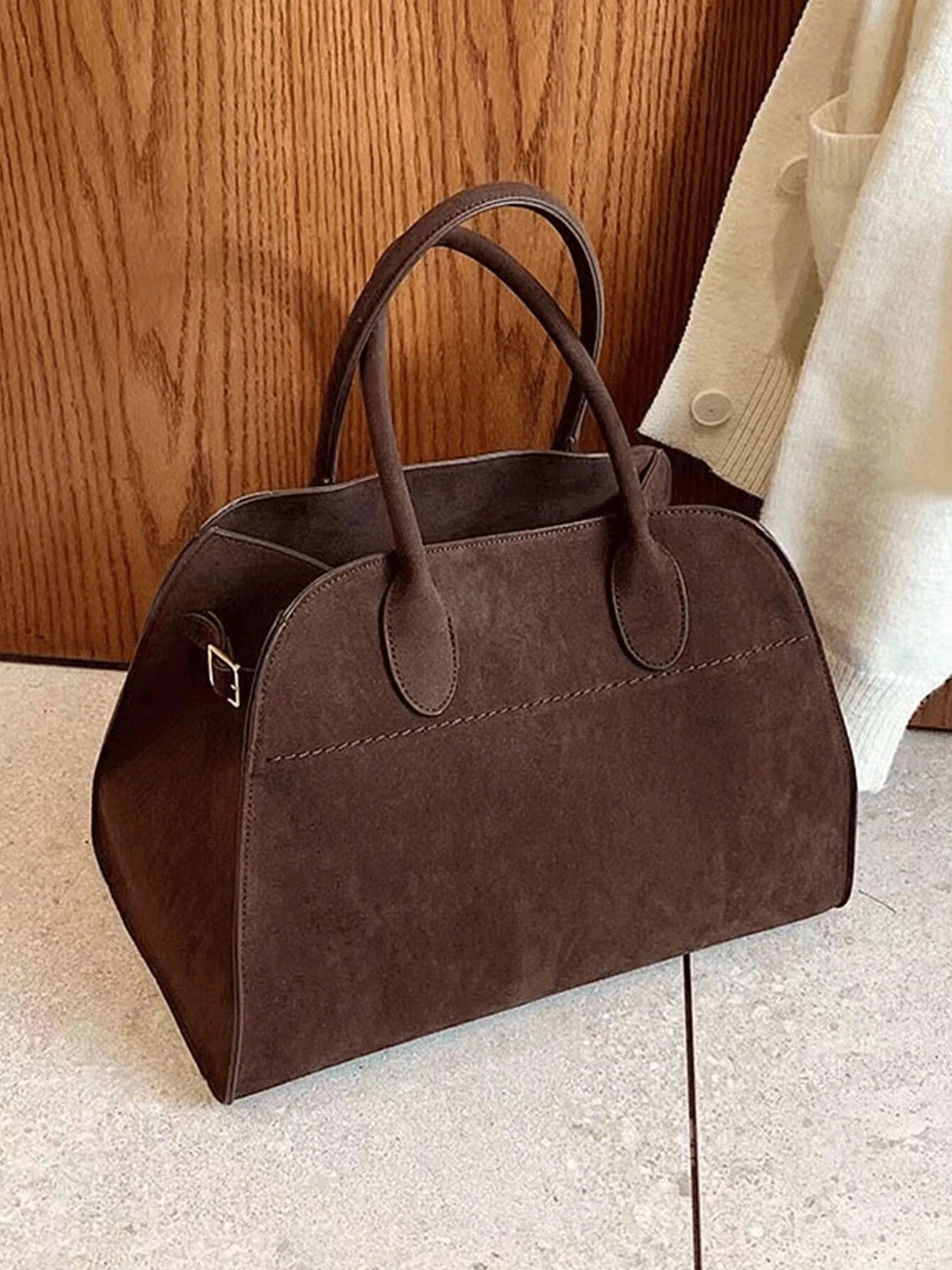 Suede LeatherTote Bag