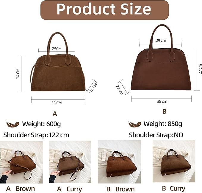 Suede LeatherTote Bag