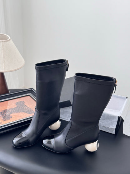 Oversized Pearl Heel Boots