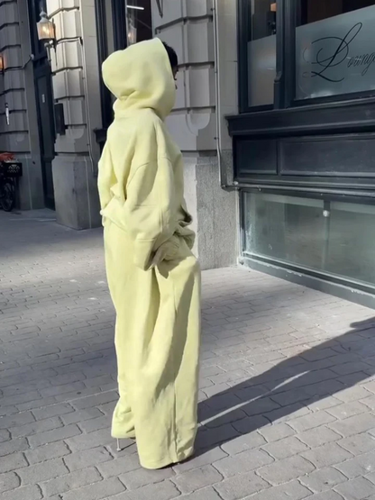 Hooded Solid Color Zipper Suit