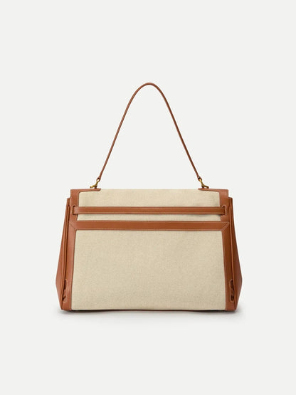Double Flap Handbag In Calfskin Leather