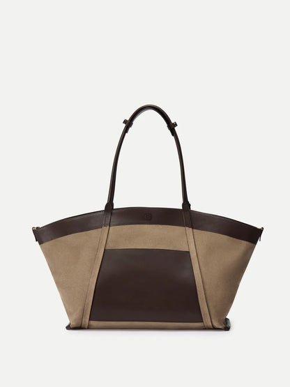 Convertible Tote Bag Large In Dutch Calfskin And Suede