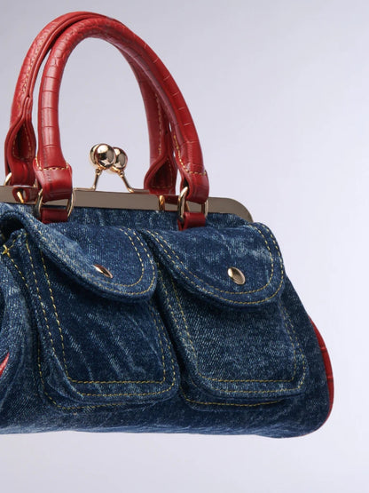 On The Flight Coin Purse Denim Tote