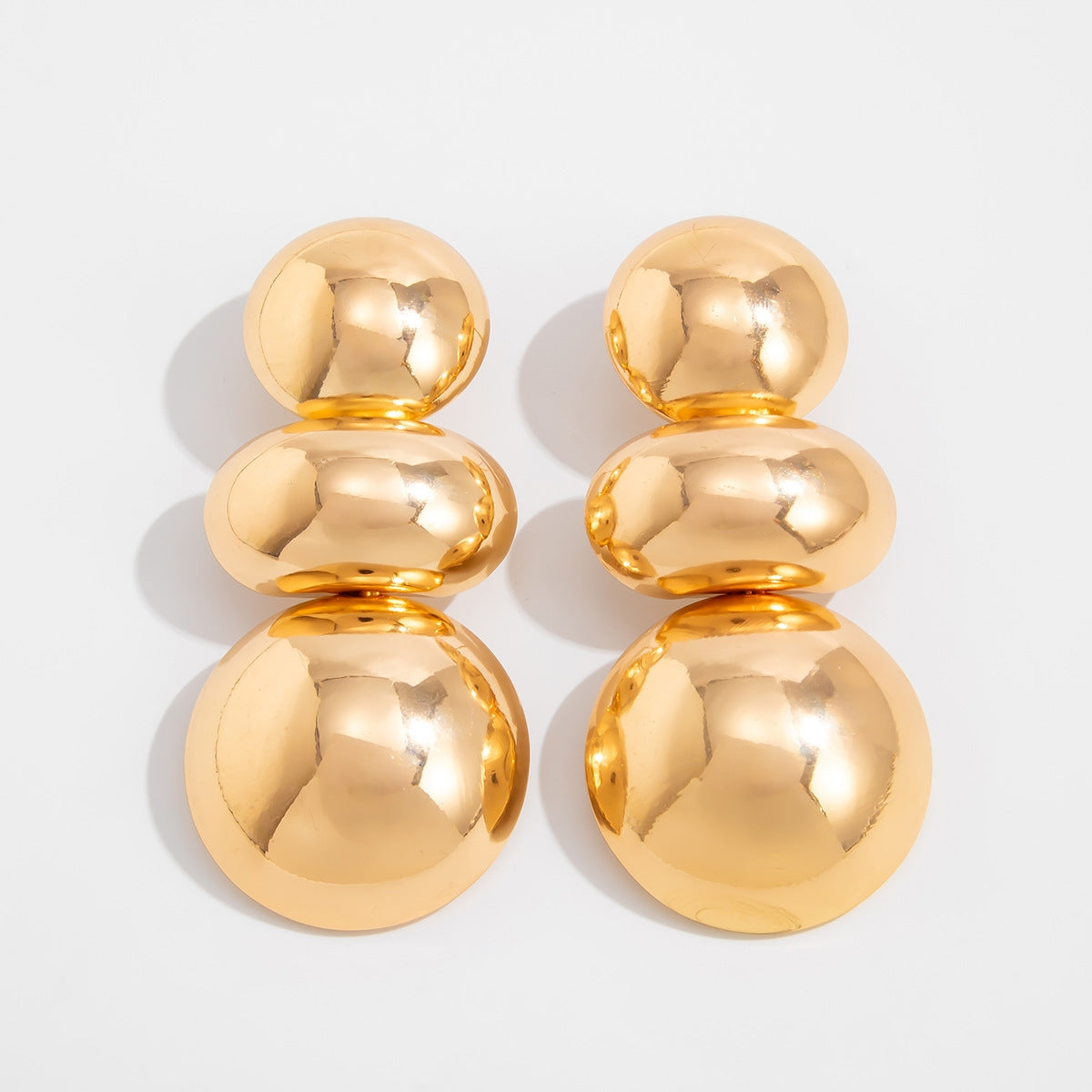 Big Bold Gold Tone CLIP ON Drop Earrings