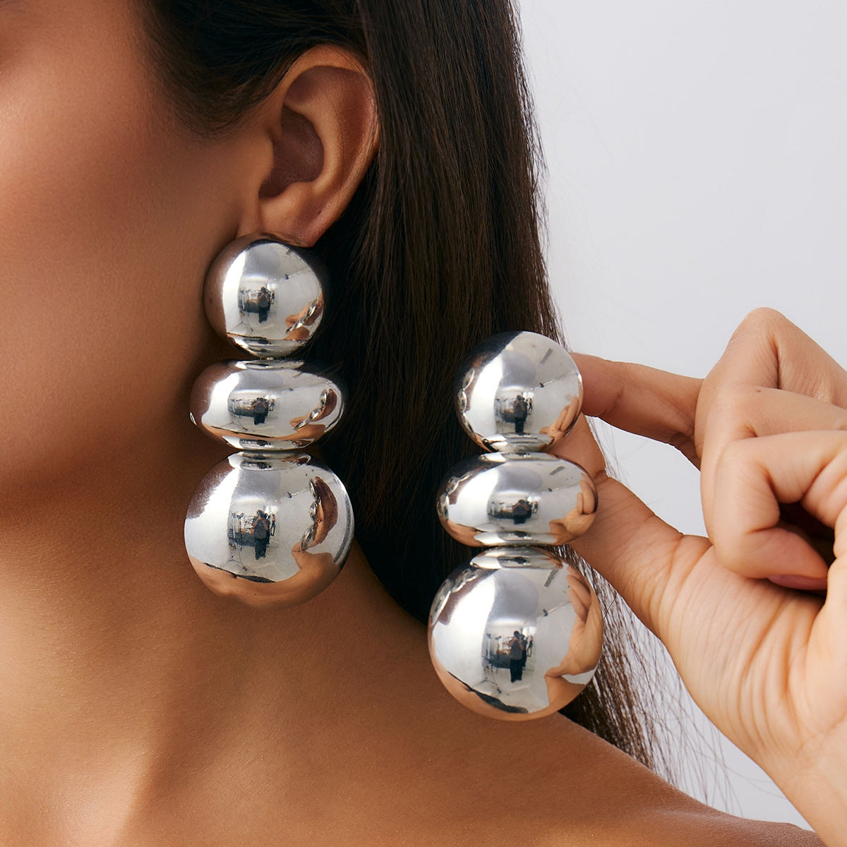 Big Bold Gold Tone CLIP ON Drop Earrings