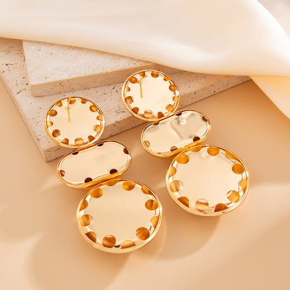 Big Bold Gold Tone CLIP ON Drop Earrings