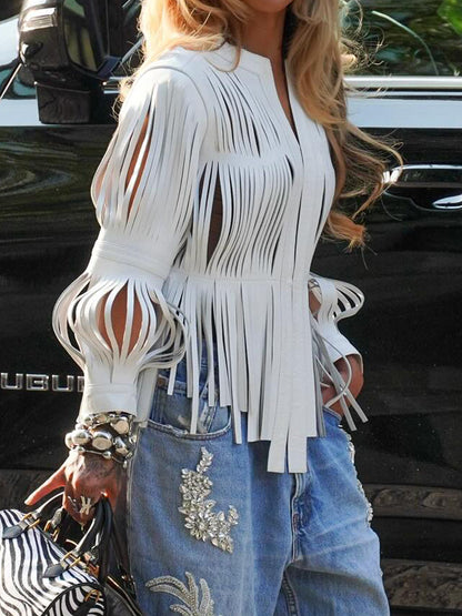 Hollowed Out Long Sleeve Jacket