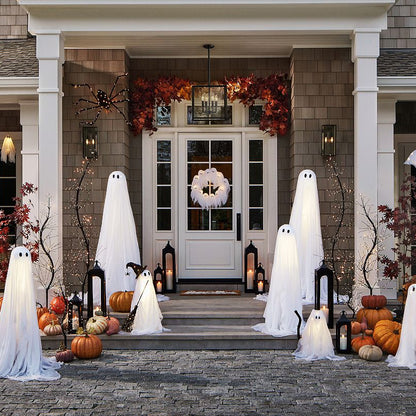 Halloween Light Ghost Wreath Front Door Arrangement Pendant