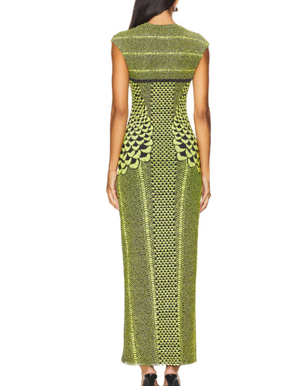 Woven Printed Sleeveless Slim Dress