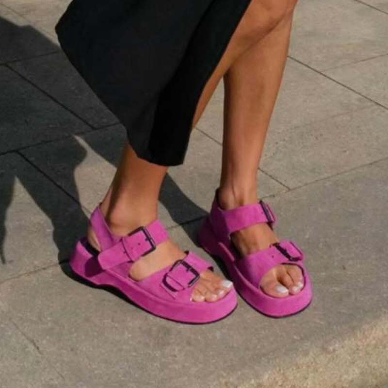 Matte Frosted Platform Sandals