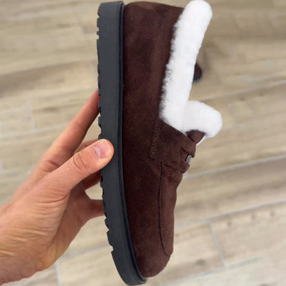 Round-toe Fleece-lined Flats