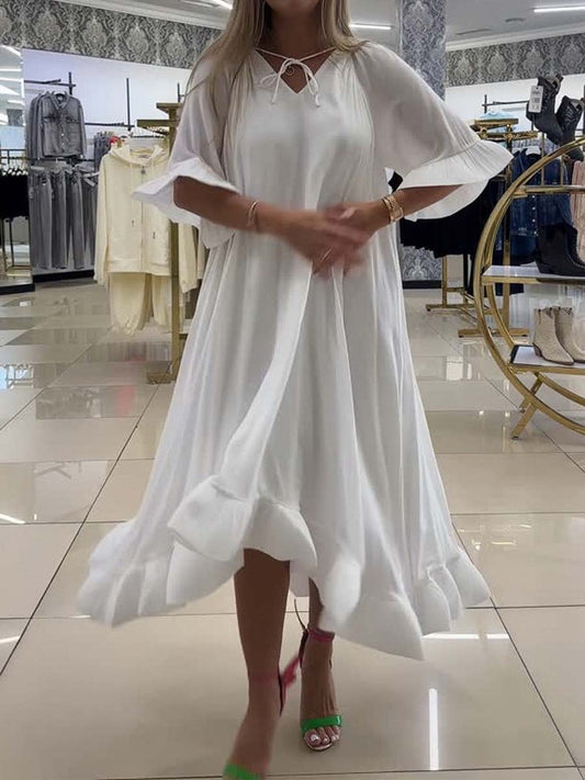 Elegant Loose Ruffled Long Dress
