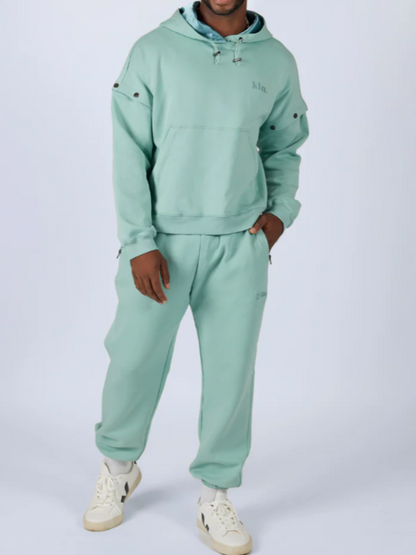Hooded Detachable Sleeve Pants Suit