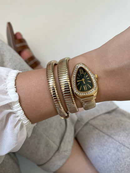 Dazzle Snake-shaped Steel Band Watch