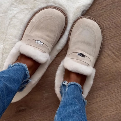 Round-toe Fleece-lined Flats
