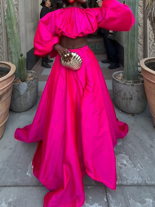 Elegant High Waist Two Pieces Dress