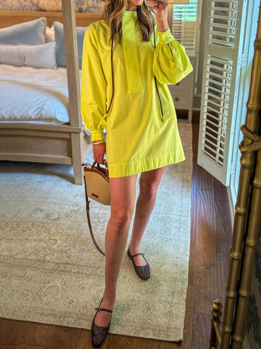 Long Sleeve Pockets Mini Dress