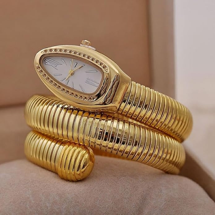 Dazzle Snake-shaped Steel Band Watch