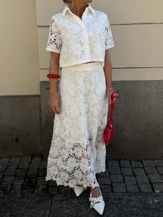 Elegant Lace Two Pieces Dress