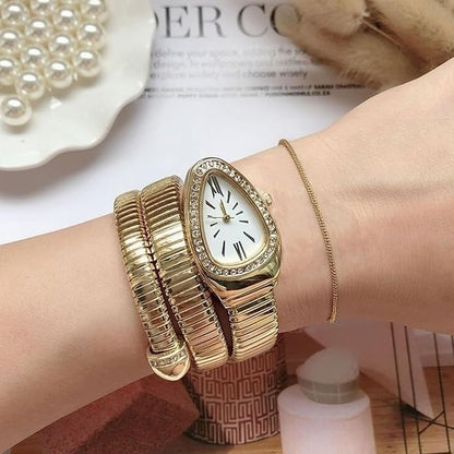 Dazzle Snake-shaped Steel Band Watch