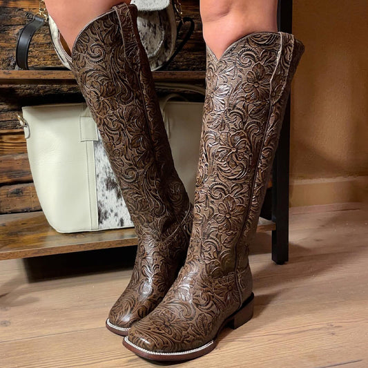 Vintage Boots Thick Heel Knights Boots