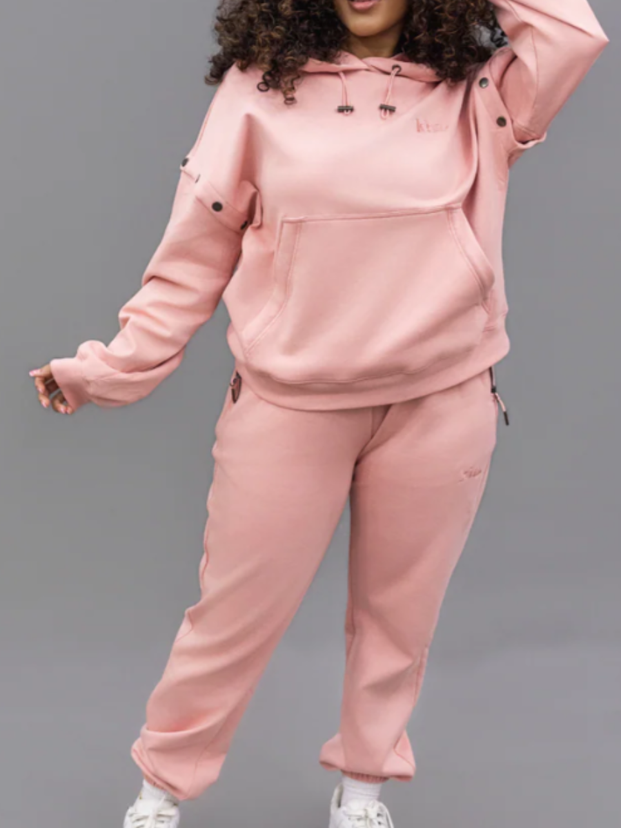 Hooded Detachable Sleeve Pants Suit