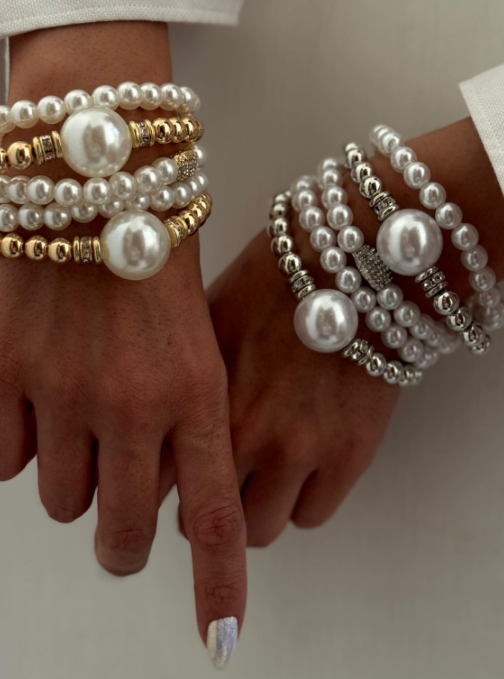 Chill Pearl Overlapping Bracelets