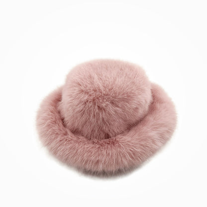 Faux Fox Fur Plush Fisherman Hat