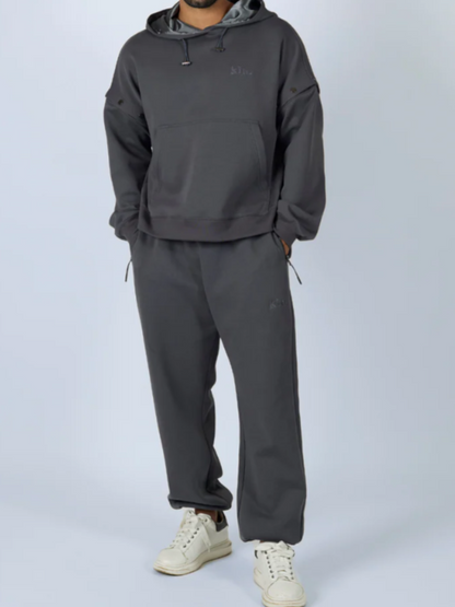 Hooded Detachable Sleeve Pants Suit