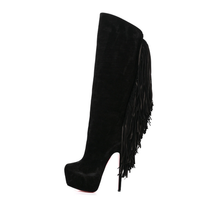 Fringed Suede Pumps