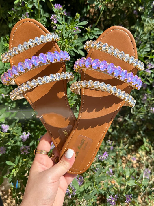 Rhinestone Flat Sandals
